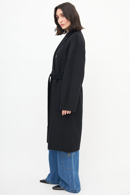 COS Black Wool Double Breasted Coat