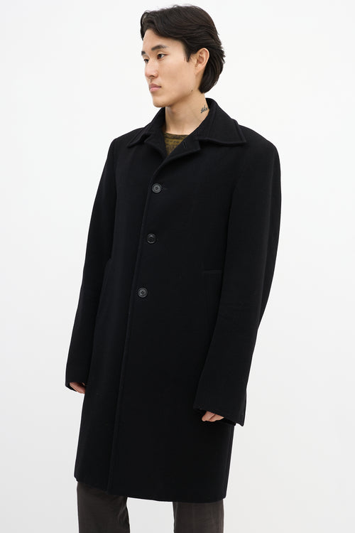 Costume National Black Wool Long Coat