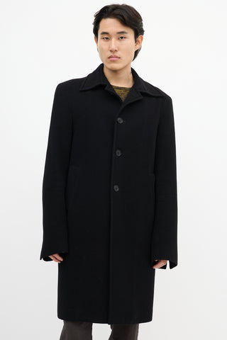 Costume National Black Wool Long Coat