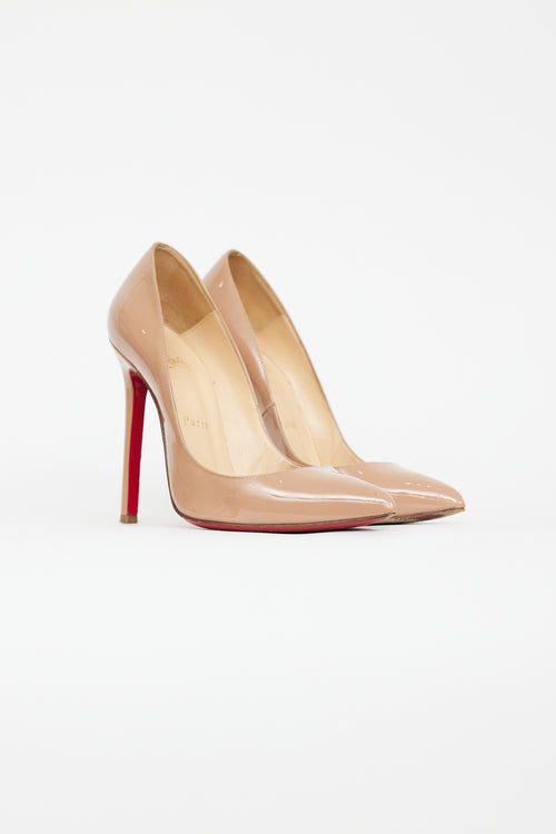 Christian Louboutin Beige Patent Leather Kate Pump