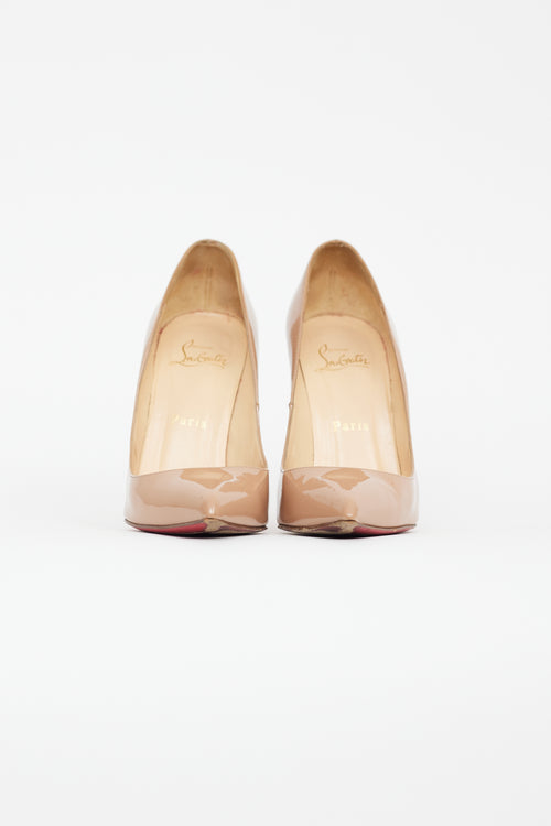 Christian Louboutin Beige Patent Leather Kate Pump