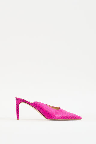 Chelsea Paris Fuchsia Printed Leather Wina Mule