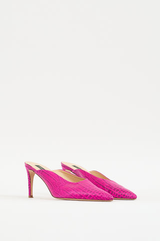 Chelsea Paris Fuchsia Printed Leather Wina Mule