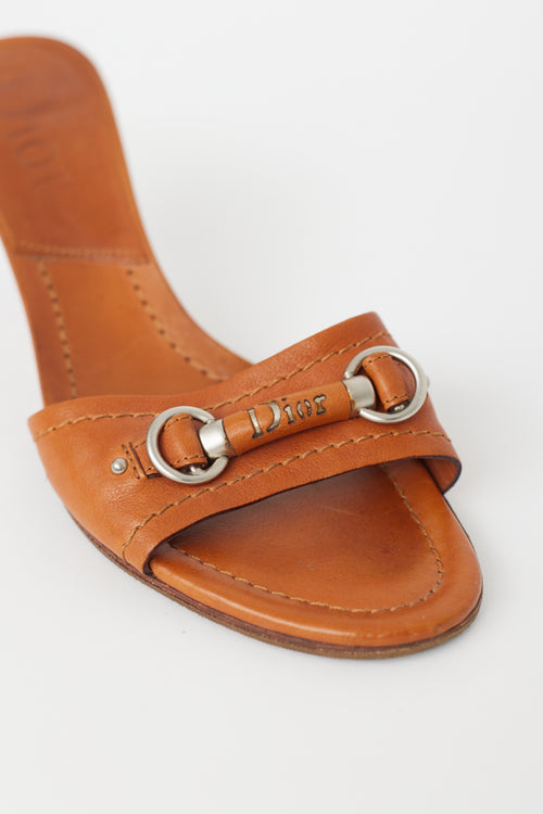 Dior Brown Leather Heeled Sandal