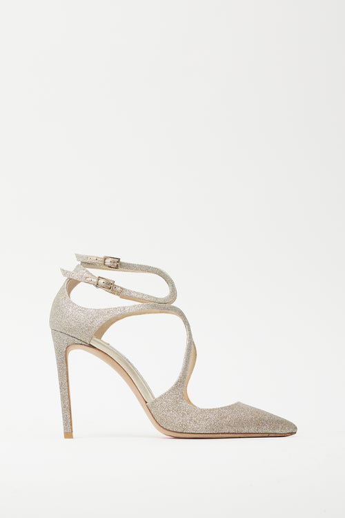 Jimmy Choo Gold Glitter Lancer 100 Heel