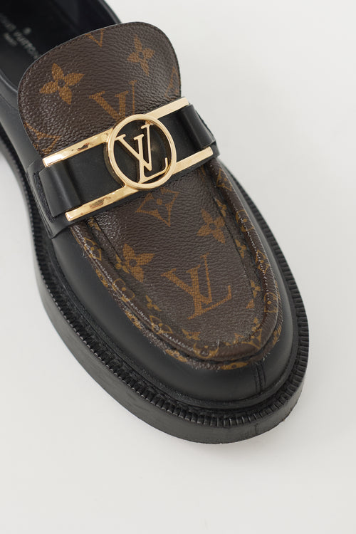 Black 
Brown Leather Academy Monogram Loafer