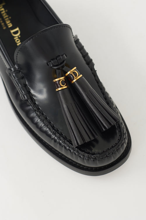 Black 
Gold Leather D-Academy Loafer