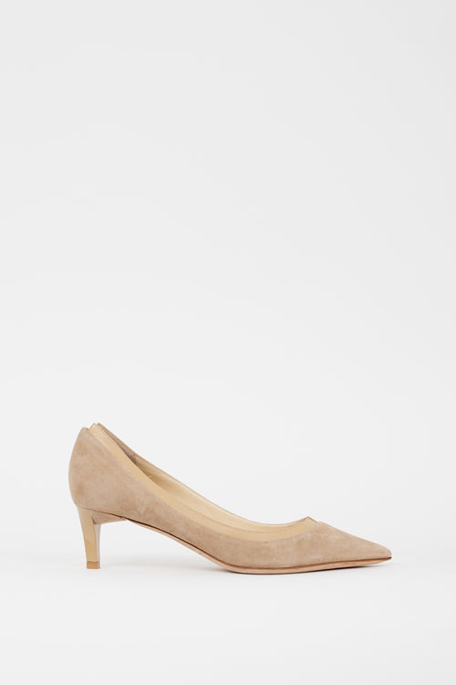 Jimmy Choo Beige Suede Imogen Pump