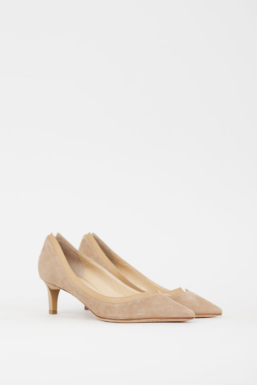 Jimmy Choo Beige Suede Imogen Pump