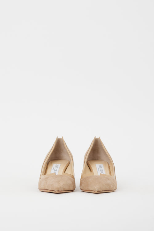 Jimmy Choo Beige Suede Imogen Pump