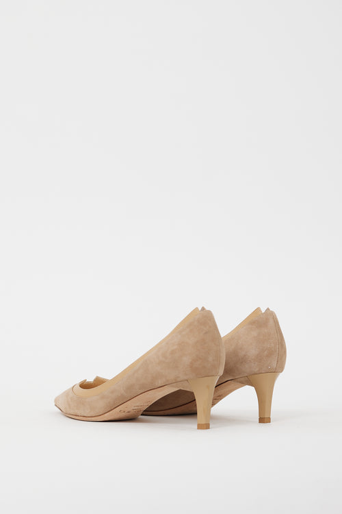 Jimmy Choo Beige Suede Imogen Pump