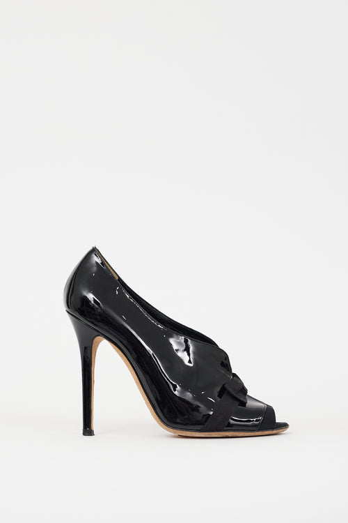 Dolce 
Gabbana Black Patent Leather Bow Heel