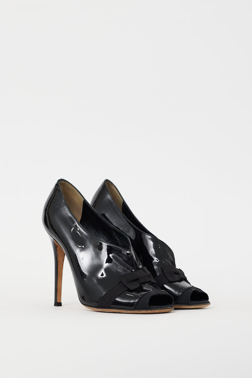 Dolce 
Gabbana Black Patent Leather Bow Heel