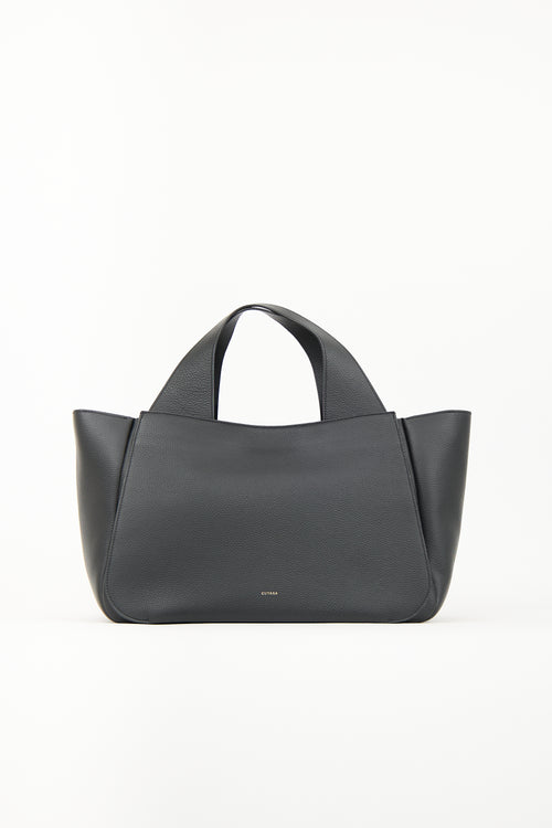 Cuyana Black Leather Mila Satchel Bag