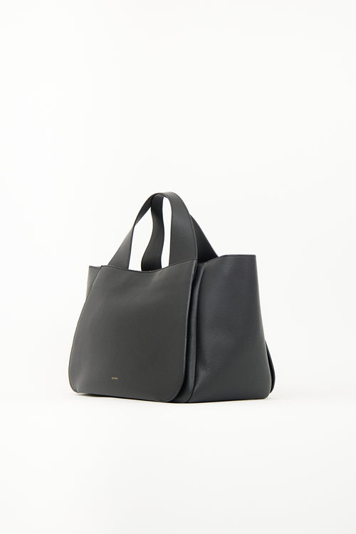 Cuyana Black Leather Mila Satchel Bag