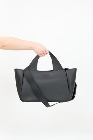 Cuyana Black Leather Mila Satchel Bag