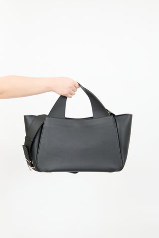 Cuyana Black Leather Mila Satchel Bag