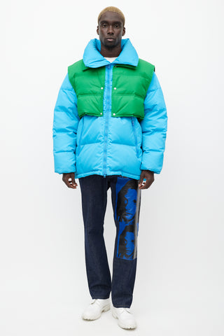 Calvin Klein 205W39NYC Blue 
Green Down Oversized Jacket