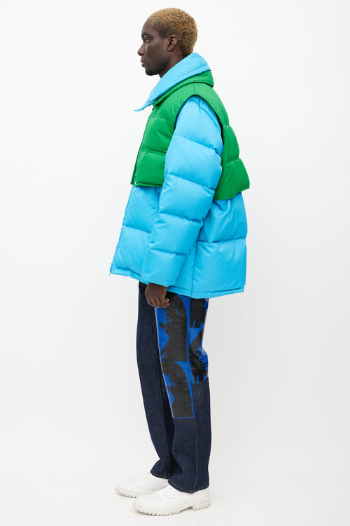 Calvin Klein 205W39NYC Blue 
Green Down Oversized Jacket