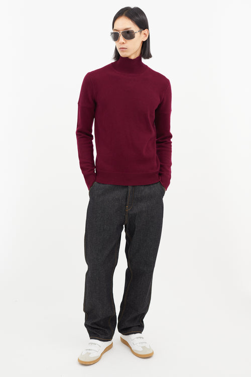 Calvin Klein 205W39NYC Burgundy Cashmere Turtleneck