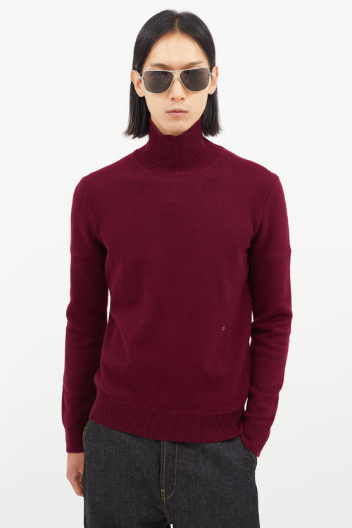 Calvin Klein 205W39NYC Burgundy Cashmere Turtleneck