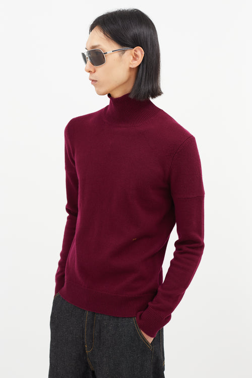 Calvin Klein 205W39NYC Burgundy Cashmere Turtleneck