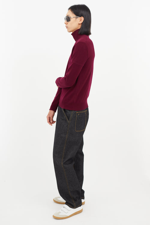 Calvin Klein 205W39NYC Burgundy Cashmere Turtleneck