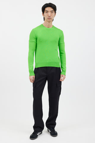 Calvin Klein 205W39NYC Neon Green Cashmere Crewneck Sweater