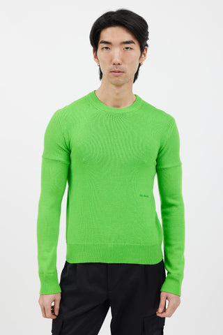 Calvin Klein 205W39NYC Neon Green Cashmere Crewneck Sweater