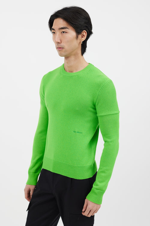 Calvin Klein 205W39NYC Neon Green Cashmere Crewneck Sweater