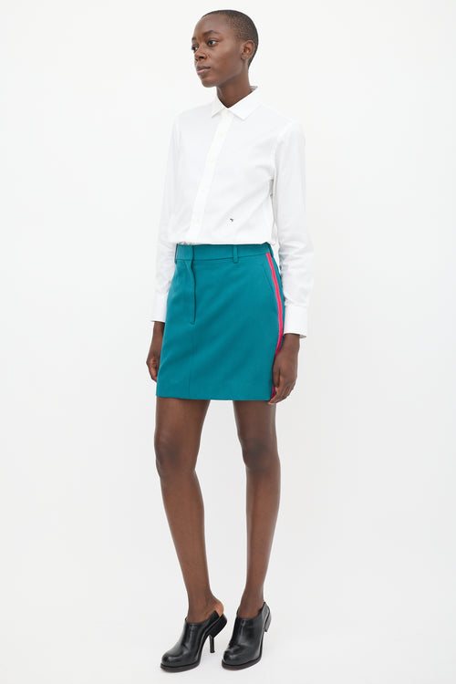 Calvin Klein 205W39NYC Teal 
Pink Wool Striped Skirt