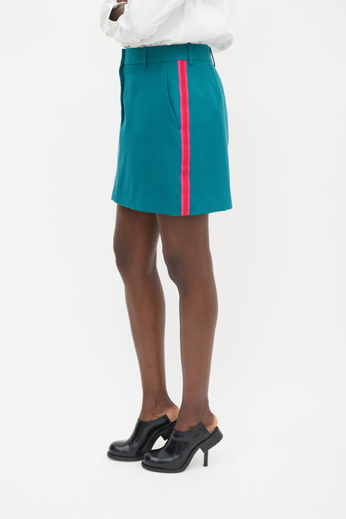 Calvin Klein 205W39NYC Teal 
Pink Wool Striped Skirt