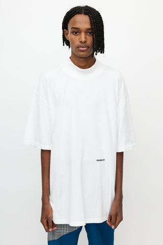 Calvin Klein 205W39NYC White Mock Logo Oversized T-Shirt