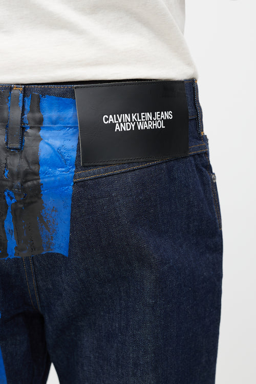 Calvin Klein 205W39NYC X Andy Warhol Dark Wash Painted Jeans