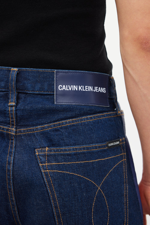 Calvin Klein Jeans Navy 
Red CKJ035 Dark Wash Striped Jeans