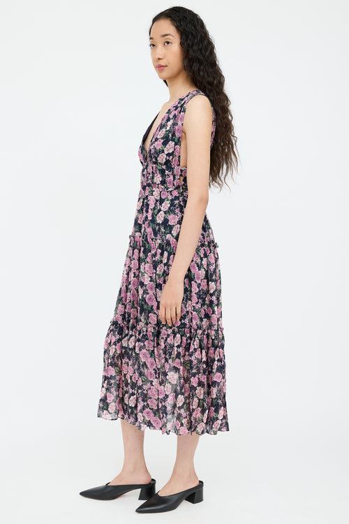 Purple Floral Hedy Maxi Dress