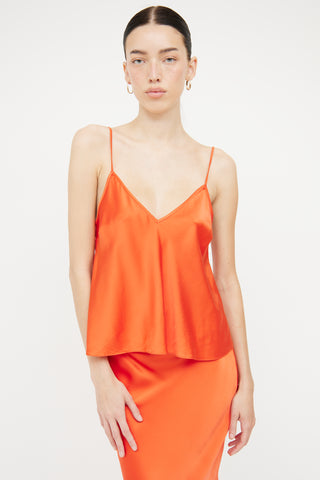 Cami NYC Orange Silk 2 Tank 
Skirt Two Piece Set