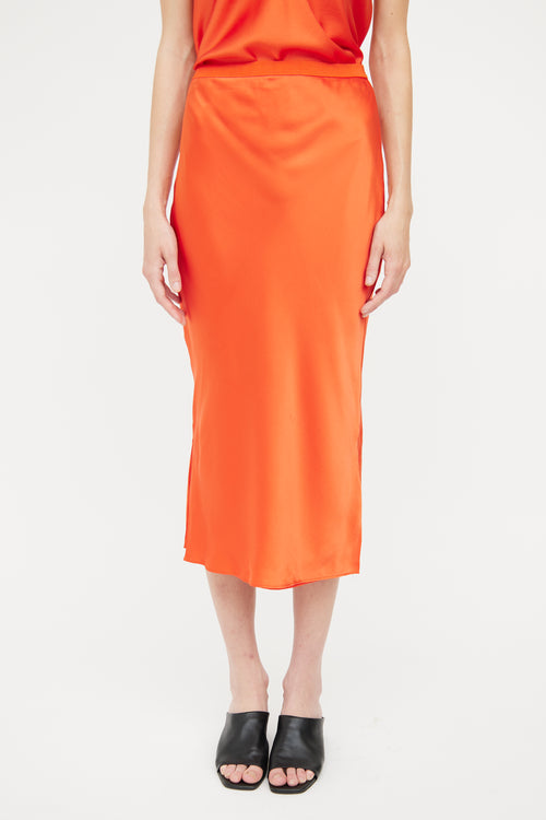 Cami NYC Orange Silk 2 Tank 
Skirt Two Piece Set