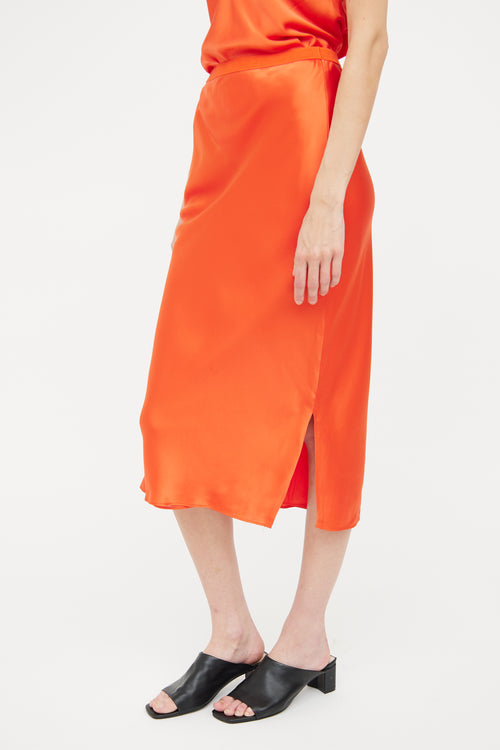 Cami NYC Orange Silk 2 Tank 
Skirt Two Piece Set