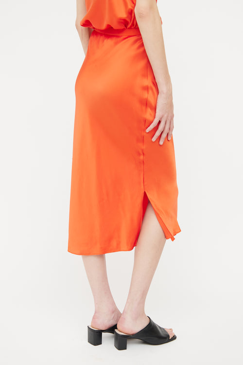 Cami NYC Orange Silk 2 Tank 
Skirt Two Piece Set