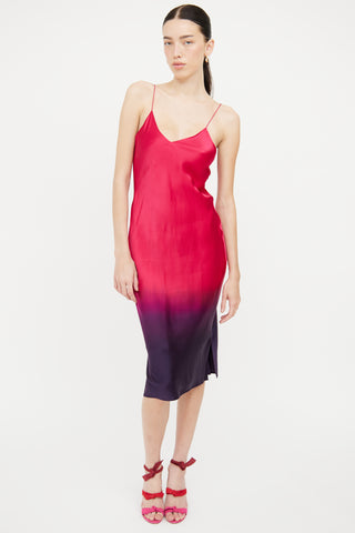 Cami NYC Pink 
Purple Gradient Silk Dress