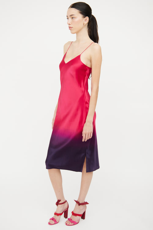 Cami NYC Pink 
Purple Gradient Silk Dress