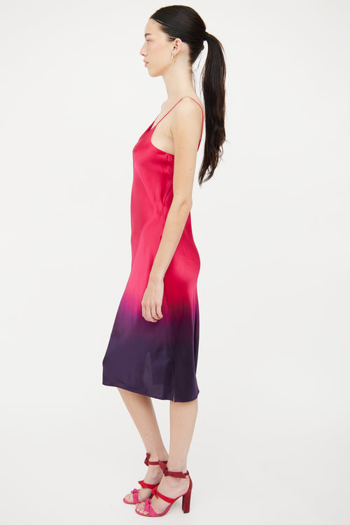 Cami NYC Pink 
Purple Gradient Silk Dress