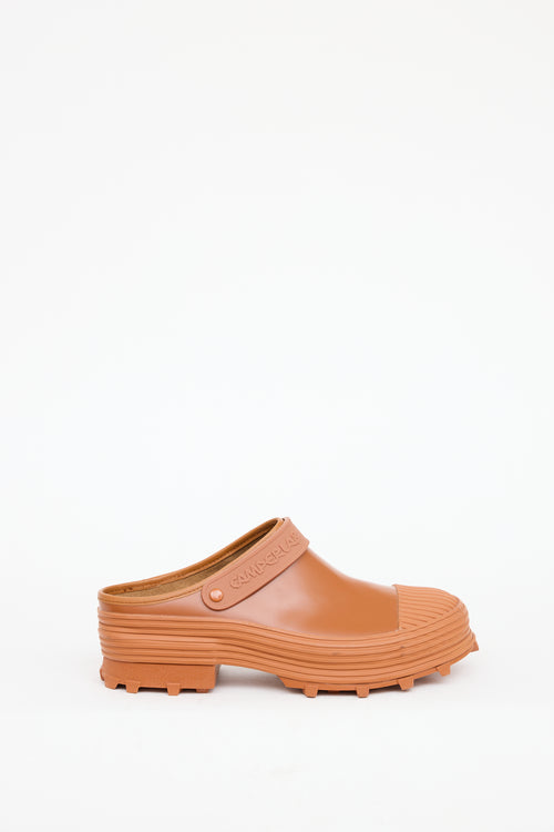 Camper Orange Rubber Brutus Mule