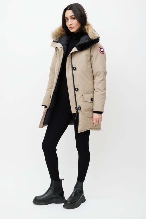 Canada Goose Beige Expedition Fur Down Parka