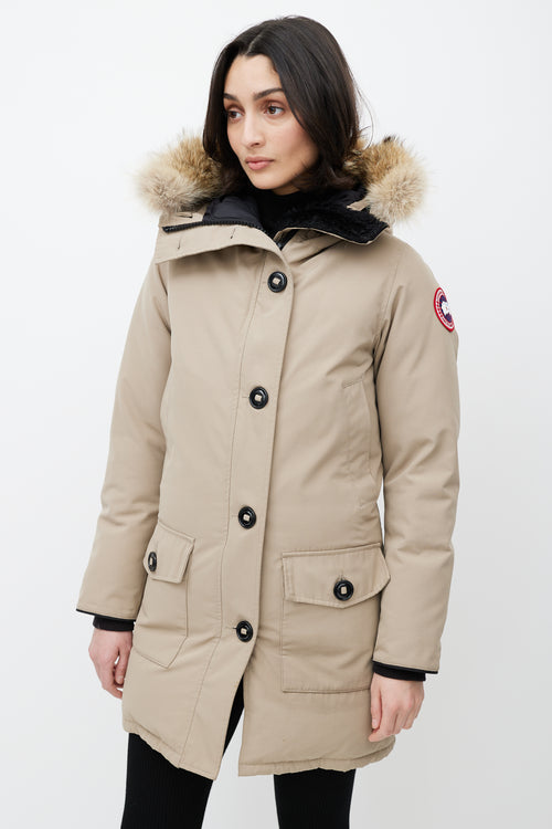 Canada Goose Beige Expedition Fur Down Parka