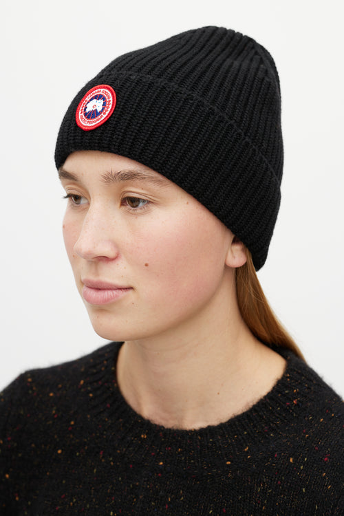 Canada Goose Black 
Multicolour Wool Knit Beanie