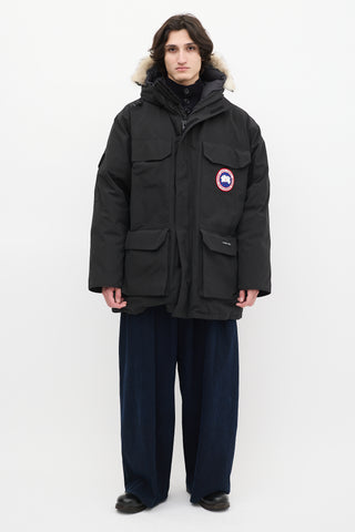 Canada Goose Black Down 
Fur Trim Expedition Jacket