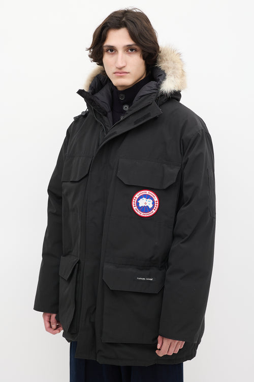 Canada Goose Black Down 
Fur Trim Expedition Jacket