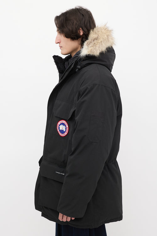 Canada Goose Black Down 
Fur Trim Expedition Jacket